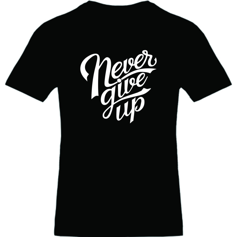 Tricou unisex, Bumbac 100%, Grafica PrintStyle "Never Give Up"