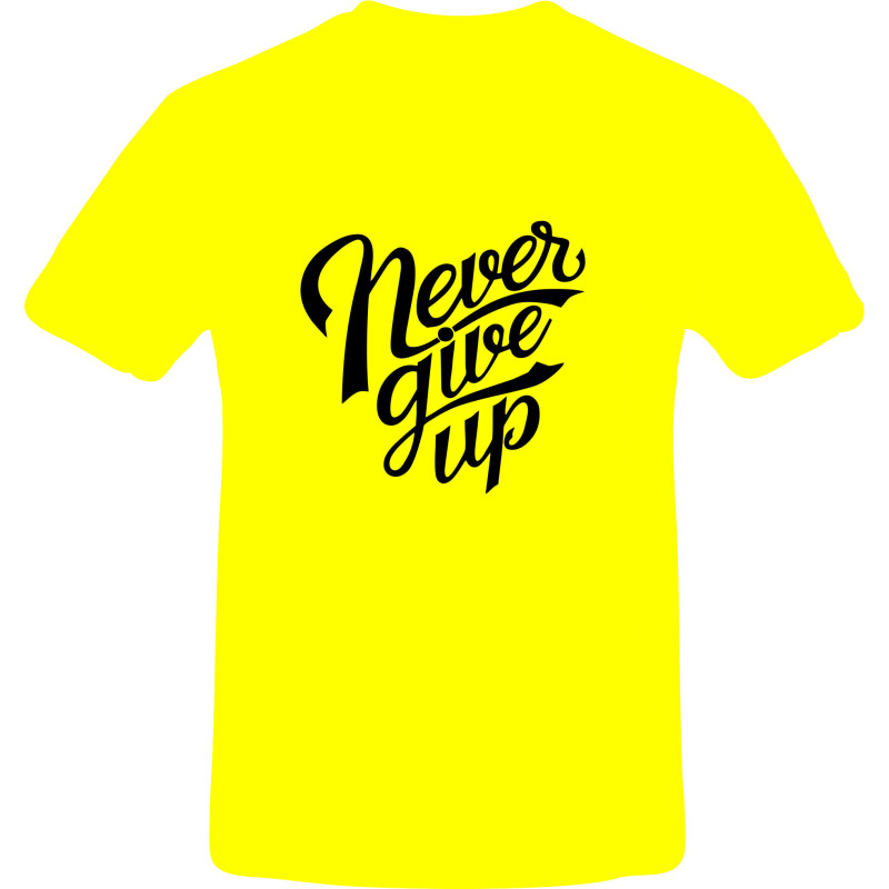 Tricou unisex, Bumbac 100%, Grafica PrintStyle "Never Give Up"