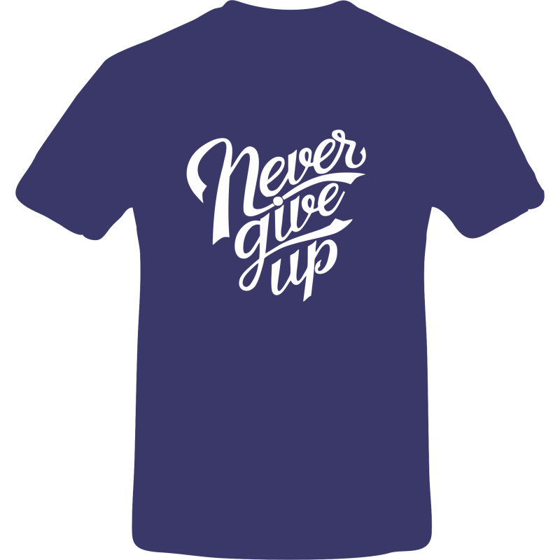 Tricou unisex, Bumbac 100%, Grafica PrintStyle "Never Give Up"