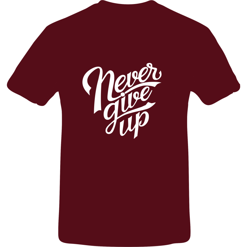 Tricou unisex, Bumbac 100%, Grafica PrintStyle "Never Give Up"