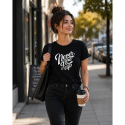 Tricou unisex, Bumbac 100%, Grafica PrintStyle "Never Give Up"